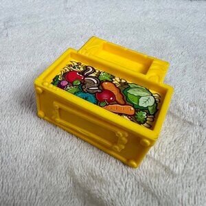 Fisher Price Little People Yellow Food Crate with Squirrel Veggies Fruits 2014